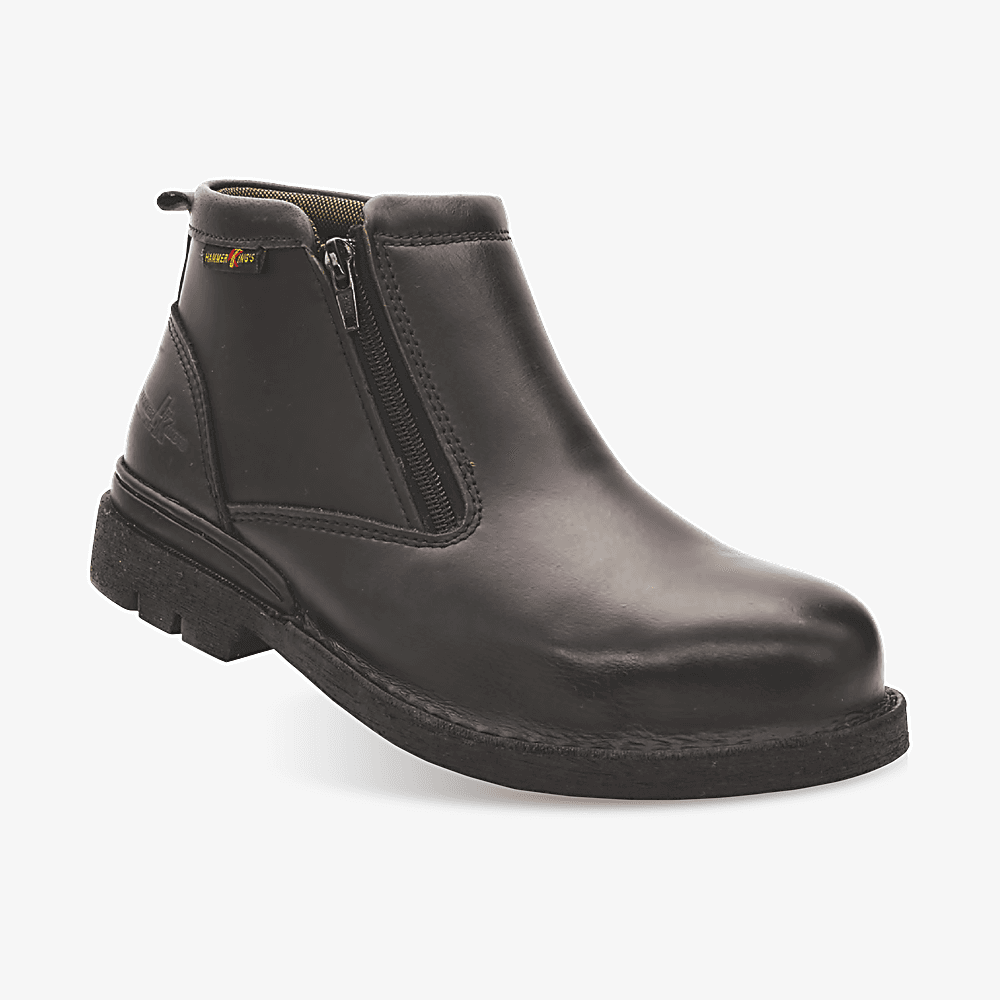 Hammer Kings HK13003 Mid-Cut Zip Boot — Black SBP safety shoe