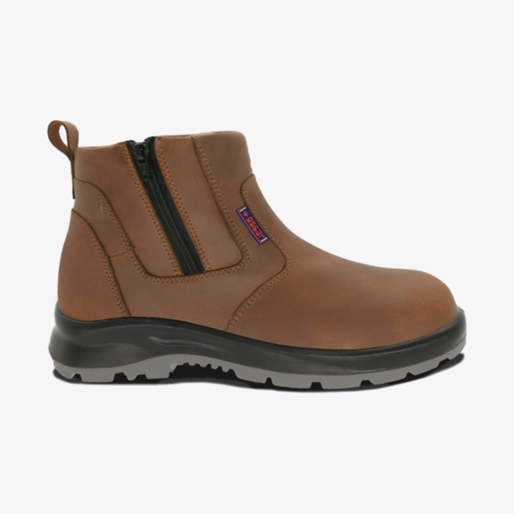 Oscar 806 Brown Zipped Ankle Boot SBP safety shoe
