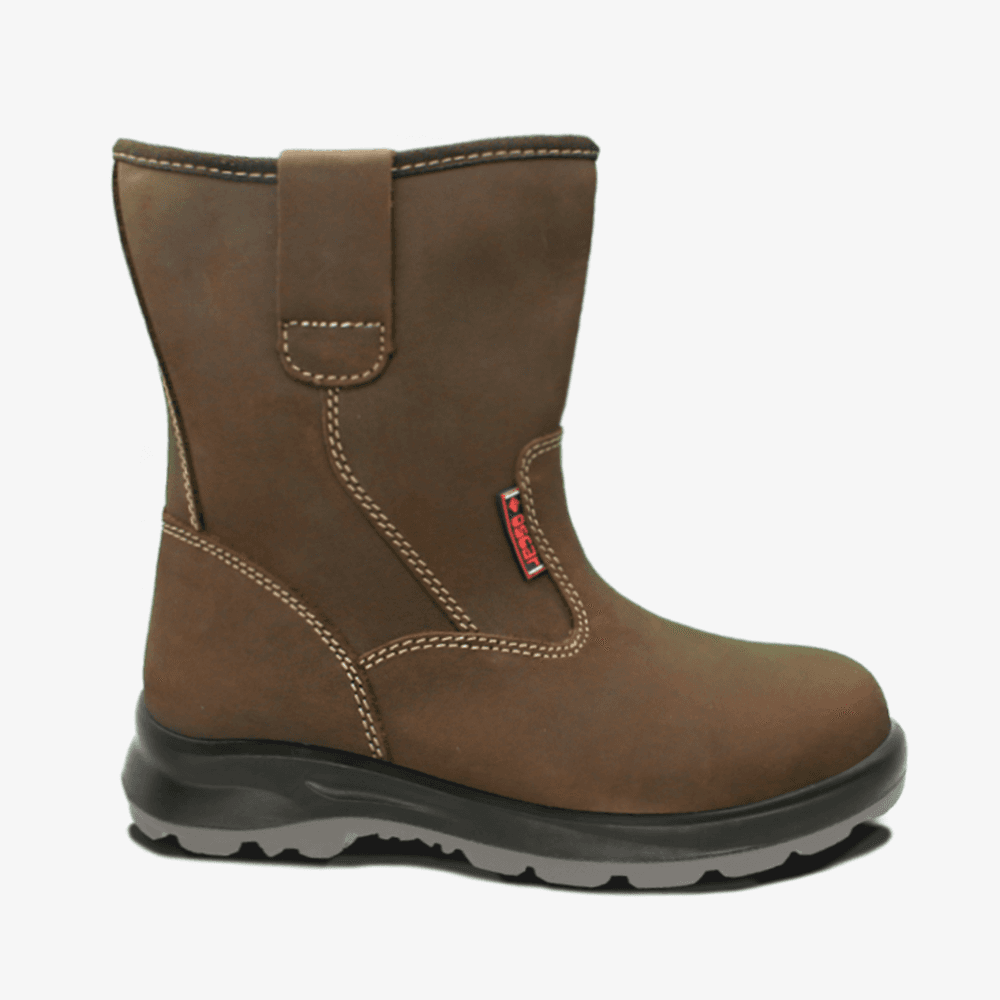 Oscar 808 Brown Pull On High Cut SBP safety shoe