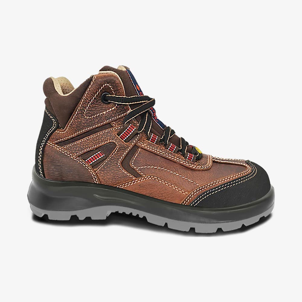 Oscar GeoSync 163 Brown Lace Up Mid Cut — S3 safety shoe