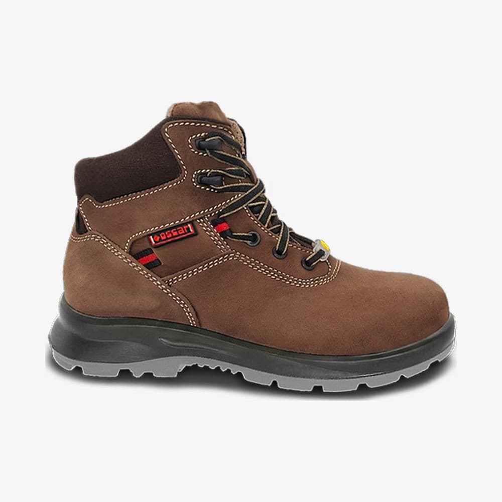 Oscar GeoSync 831 Brown Lace Up Mid Cut — S3L safety shoe