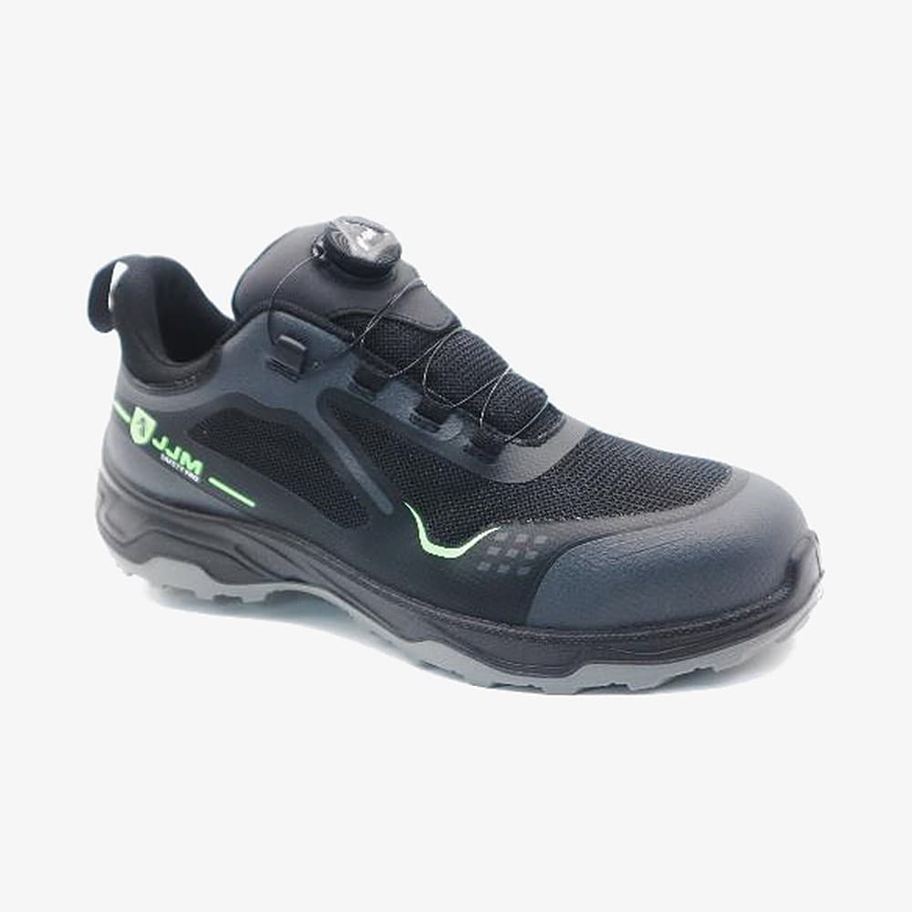 JJ Mastini J96-9829 Low-Cut Dial Lacing — Black/Green — S1P safety shoe