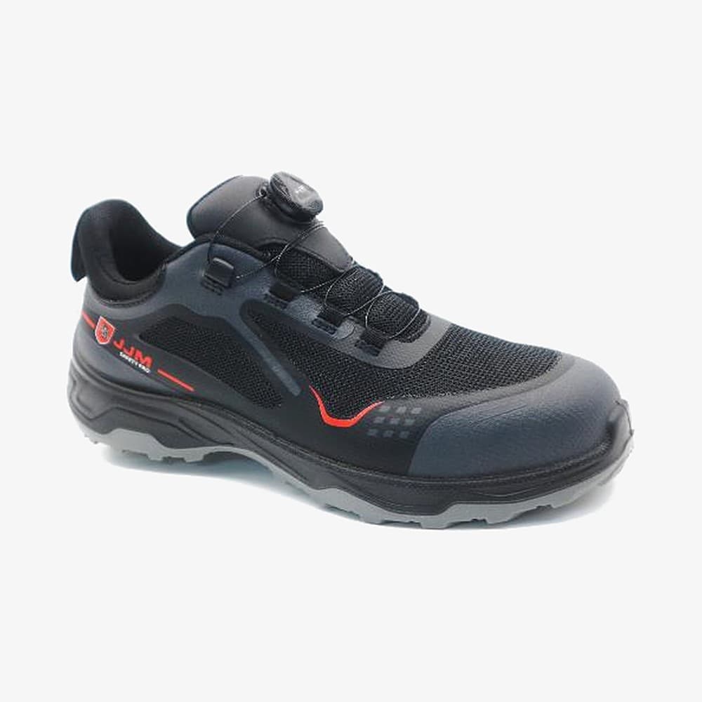 JJ Mastini J96-9829 Low-Cut Dial Lacing — Black/Red S1P safety shoe – Steel toe cap, Malaysia