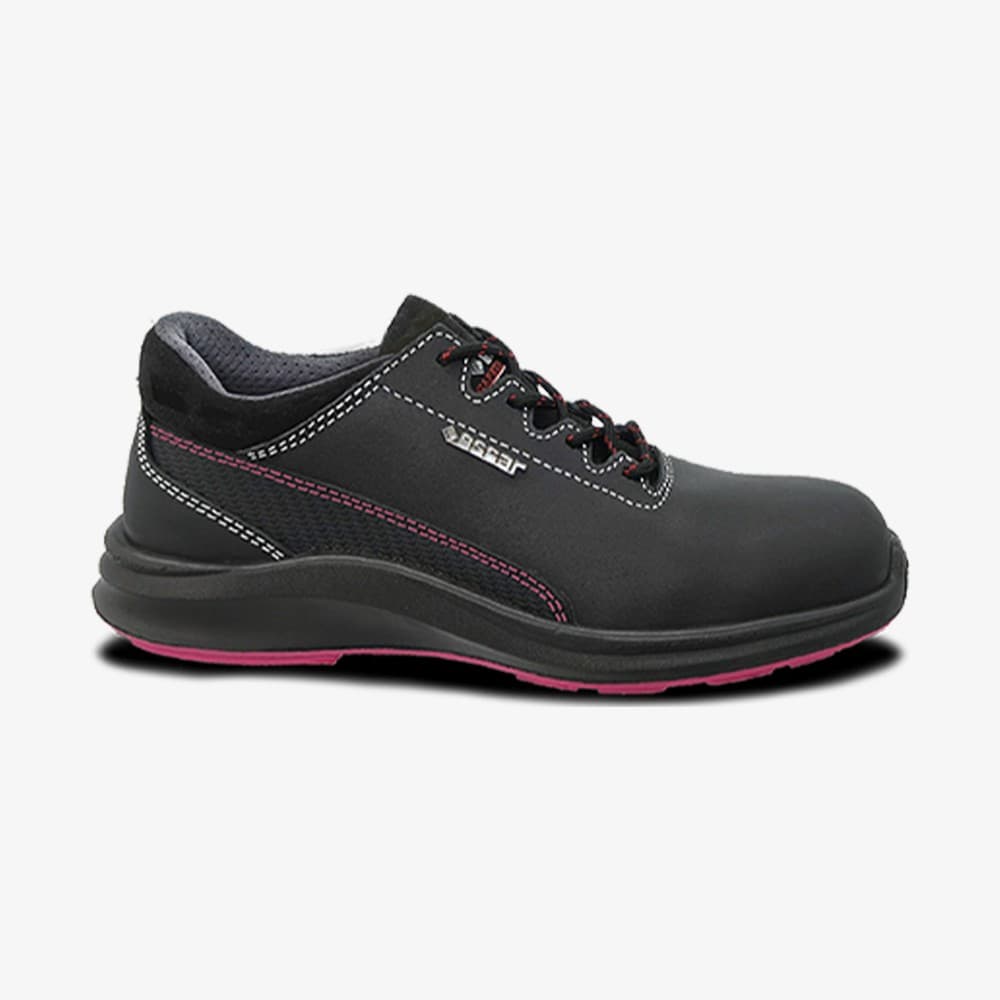 Oscar Angel 905 Black Ladies Lace Up Low Cut SBP safety shoe – Steel toe cap, Malaysia
